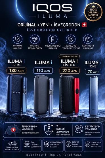 Личные вещи: IQOS ILUMA – İsveçrədən gətirilmiş, 100% orijinal məhsul Modellər və — 1