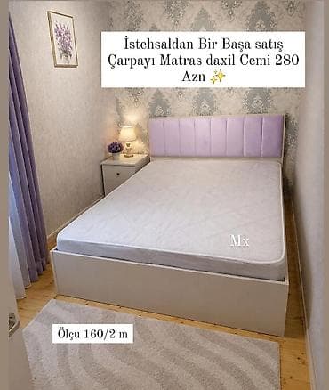 Çarpayı + Matras dəsti - İstehsaldan birbaşa satış - Ölçü: 160 x 200 lalafo.az -da Çarpayı + Matras dəsti - İstehsaldan birbaşa satış - Ölçü: 160 x 200