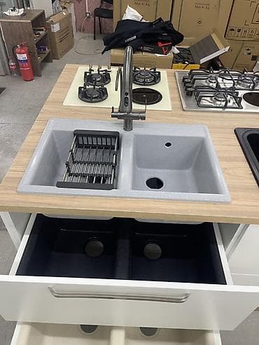 dus kabinler: Düzbucaqlı Mətbəx çanağı, Şkafsız — 3