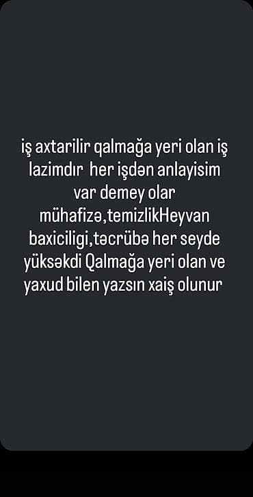 Iş axtariram qalmağa yeri olan lalafo.az -da Iş axtariram qalmağa yeri olan