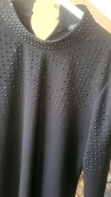 4xl nece razmerdi: Qara rəngli bəzəkli don – My Twins, ölçü EUR 42 (RUS 48) - Parlaq — 4