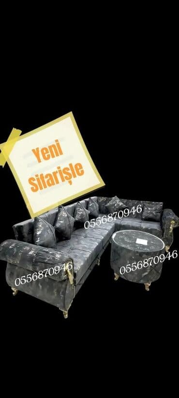 metbex mebeli gence: Künc divan, Qonaq otağı üçün, Parça, Bazalı, Açılan, Kitab — 4