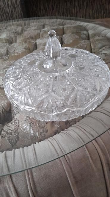 plasmas suse: Şüşə qapaqlı xrystal cerez qabi-qab/servis ləvazimatı - Material — 2