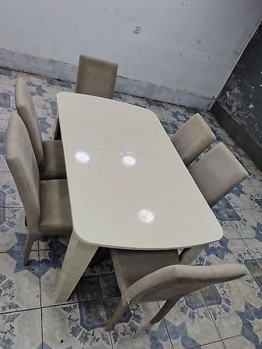 bağ ucun masa: Mətbəx üçün, Açılan, 6 stul — 1