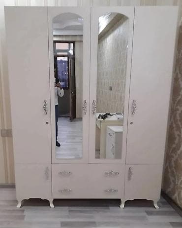 qarderob otaqlari: 4 qapılı, Bej, Digər material, Açılan, Düz dolab — 1