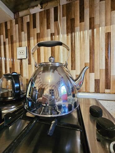 türk sobası fransa: İşlənmiş, rəng - Gümüşü, Çaydan, Paslanmayan polad, 3-dən çox l, Türkiyə — 2