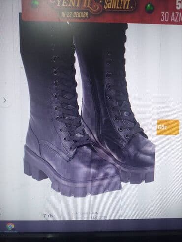 qiz ucun botlar: Ölçü: 39, rəng - Qara, Yeni — 3