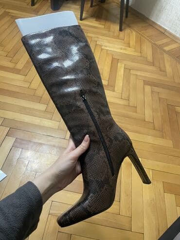 qadin botlari: Uzunboğaz, Zara, Ölçü: 38, rəng - Qəhvəyi, Yeni — 2