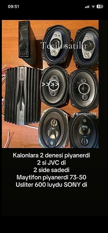 Avtomobil üçün səs sistemi dəsti - 6x9 oval kalonkalar: 4 ədəd - 2