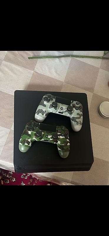 PS4 slim 500gb yaddaş 2 orginal pult İçindəki oyunlar: FC 26Gta 5