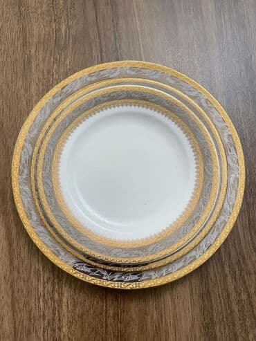 Məişət kimyəvi maddələri: Boşqablar, 12 ədədli dəst, rəng - Qızılı — 2