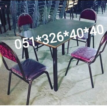 Masa və oturacaq dəstləri: Qonaq otağı üçün, Yeni, Açılan, Dördbucaq masa, 2 stul — 16