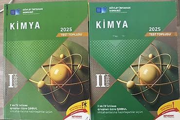 Kimya 2025 – Test Toplusu 2 ədəd– I hissə və II hissə,yeni kimi. İkisi