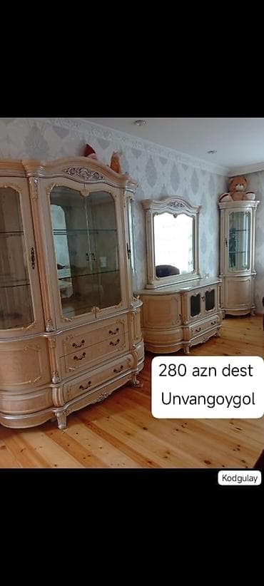 perla mebel dolablar: Qonaq otağı üçün klassik mebel dəsti - Dəst tərkibi: 2 qapılı böyük — 1