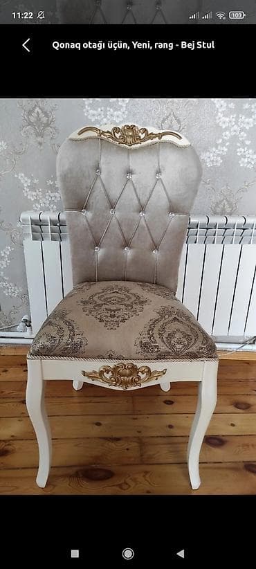 Masalar və oturacaqlar: Qonaq otağı üçün, Qatlanmayan, rəng - Bej Stul — 1