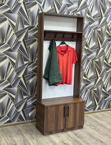 corək polkası: Dəhliz üçün asılqanlı dolab - Material: Laminat/LDSP (ağ iç panel — 1