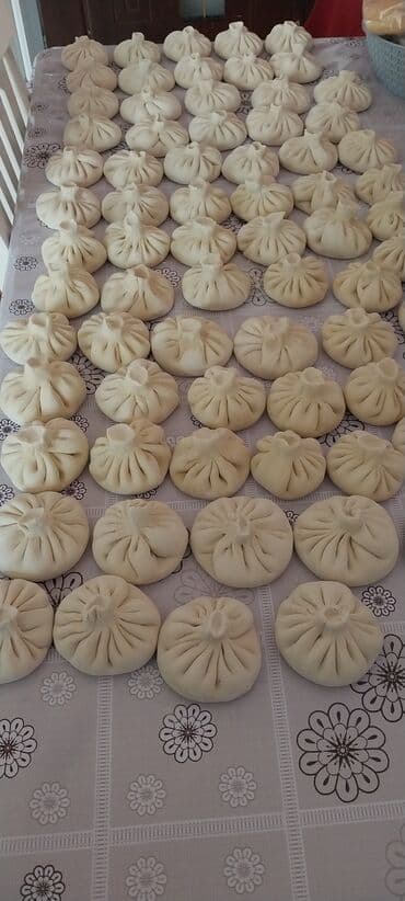 Sifarişlə hazır yeməklər: Məhsul: Gürcü xinkalisi – əl ilə bükülmüş, şirəli içlikli ev xəmək — 1