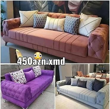 tunba: Mebel dəsti və yumşaq mebellər - Yumşaq divan, zümrüd-yaşıl rəng — 3