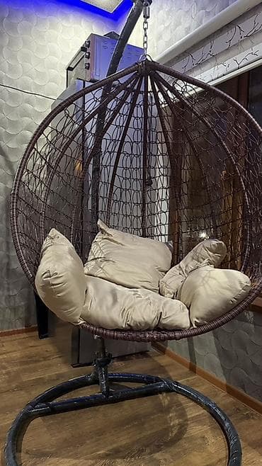 ucuz tül perde: Asma yelləncək kürsü – rattan tərzində - Forma: böyük yumurta/qabıq — 2