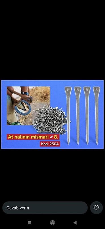 At nalının mismarı №8 Kod: 2504 Təsvir: - At nalının bərkidilməsi lalafo.az -da At nalının mismarı №8 Kod: 2504 Təsvir: - At nalının bərkidilməsi