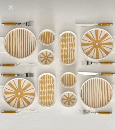 elit qab qacaq: Nahar dəsti, rəng - Ağ, Keramika, 4 nəfərlik — 2