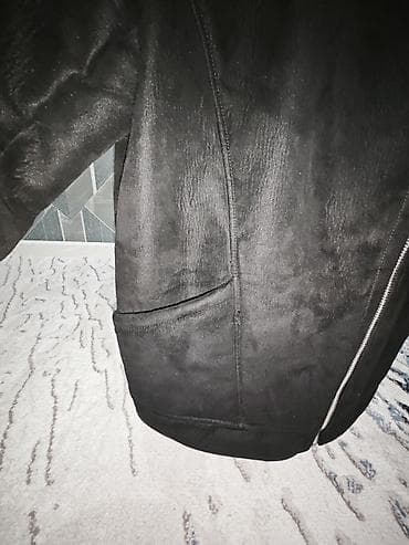 xəz: Dublonka -----Qara rəngli süni xəzli qadın kürkü/jaketi - Model — 3