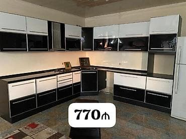 Ev üçün mebel: Mətbəx mebeli satılır 770₼. Ölçü dəqiq deyil. Üzərində qaz moyka — 1