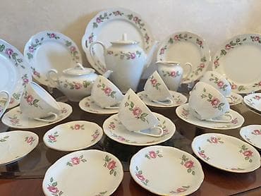 mis qablar: Çay dəsti, rəng - Ağ, Farfor — 2