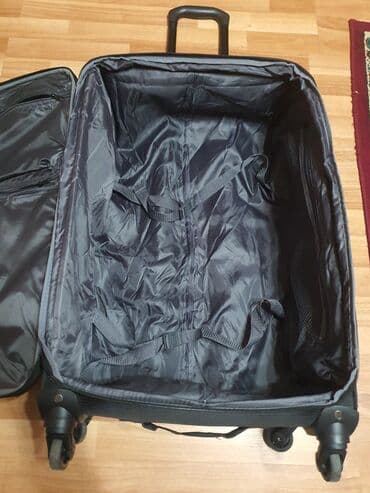 Маски, очки: Tekərli səyahət çamadanları – 2 ədəd (eyni model) - Rəng: qara, ön — 1