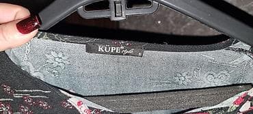 ağ pencek: Kupe Style qadın paltarı - Rəng və naxış: Qara fon üzərində çiçəkli — 4