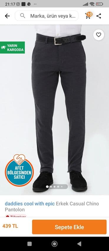 qaqa şalvarları: 44 olcu slimfit kalib.Tezedir geyilmeyib.Trendyoldan sifaris olunub — 1