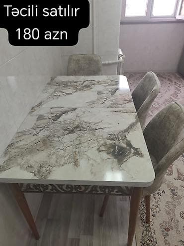 ‼️ Təcili Satılır ‼️ Mətbəx masa və 3 atulu Yeni kimidi Qiymət 180