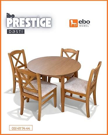 Для кухни, Новый, Нераскладной, Круглый стол, 4 стула — 1