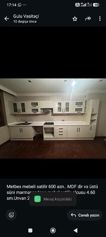 Metbex mebeli satilir 600 azn. MDF dir və üstü süni mərmər.sadece
