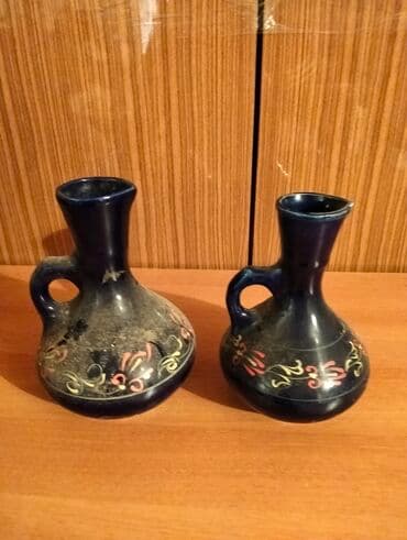 şüşə banka istehsalı: Rəng - Göy, Keramika, 4, 1,5 bucket volume l, SSRİ — 1