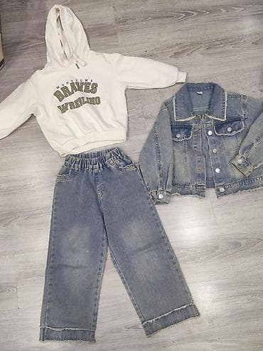 Uşaqlar üçün digər geyimlər: Uşaq geyim dəsti Tərkib: - Ağ kapüşonlu svitşot: ön hissədə — 1