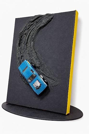 3D divar əsəri – “Drift” - Texnika: qarışıq media, relyef teksturalı — 3