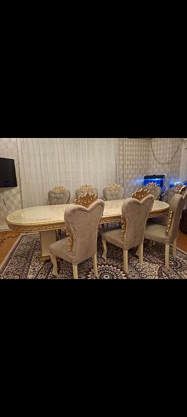 Qonaq otağı üçün, İşlənmiş, Oval masa — 1