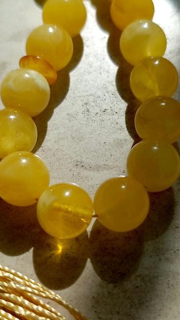 ebanit tesbeh: 1-ci sort Kral kəhrəbası.100% təbii,bütöv daş Baltik kəhrəbasından — 4