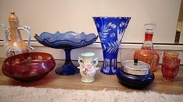 suse qab: Məişət dekoru və süfrə üçün şüşə/keramika kolleksiyası - Kobalt mavi — 1