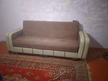 balaca divanlar: Qəhvəyi-bej rəng çalarında 3 nəfərlik divan - Dizayn: Düz xətli arxa — 2