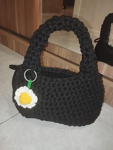 ev damaşniki: Zərif əl işi çanta - Material: qalın toxuma ipindən əl ilə hörülüb - — 3