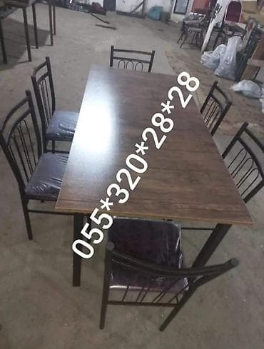 saç stolu: 6 nəfərik 180 azn 8 nəfərik 220azn rən secmi edə bilərsiz oturacaq — 4