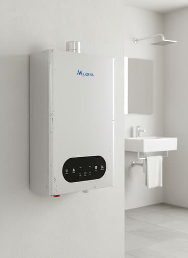 Modena brendinə məxsus divara quraşdırılan ağ rəngli su qızdırıcısı