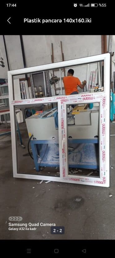 işlenmiş plastik pencereler: Plastik Pəncərə Təzə
140x170 sm — 5