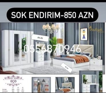 termo tek: İkinəfərlik çarpayı, Termo, Dolab, 2 tumba, Azərbaycan, Yeni — 6