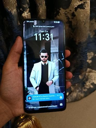 apple iphone 3g: Honor X7a, 128 GB, rəng - Göy, Sensor, İki sim kartlı — 2