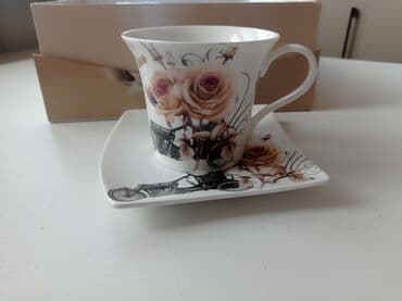 kofe servisi: Qəhvə dəsti, rəng - Bej, Farfor, 2 nəfərlik, Türkiyə — 2