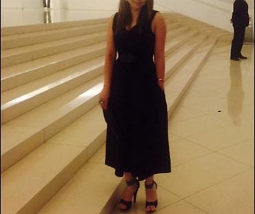 forever d vitamini: Qara zərif gece geyimi - Rəng: qara - Model: midi uzunluqda, ətəyi — 1