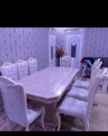 metbex mebileri: Qonaq otağı üçün, Yeni, Açılmayan, Dördbucaq masa, 6 stul — 5